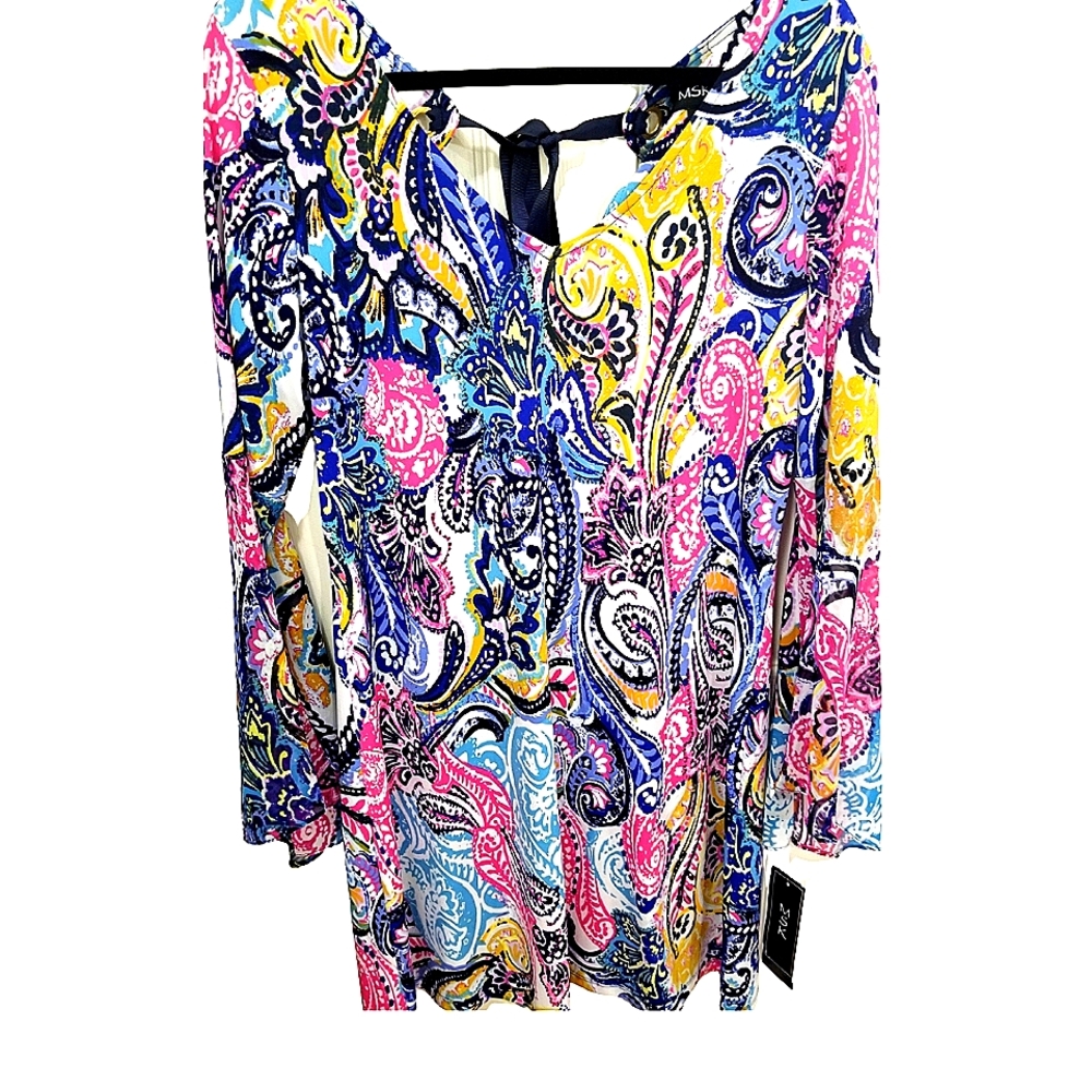 MSK COLORFUL PAISLEY SWING DRESS